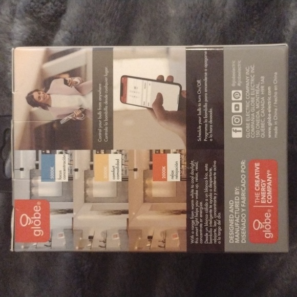 globe smart bulb w/remote. Turnable white shades.800Lumens bright.🆕 SEALED box. - Picture 6 of 9